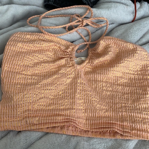 Jen’s Pirate Booty High Desert Palm Leaf Corset - gold stripe sand - Picture 4 of 6